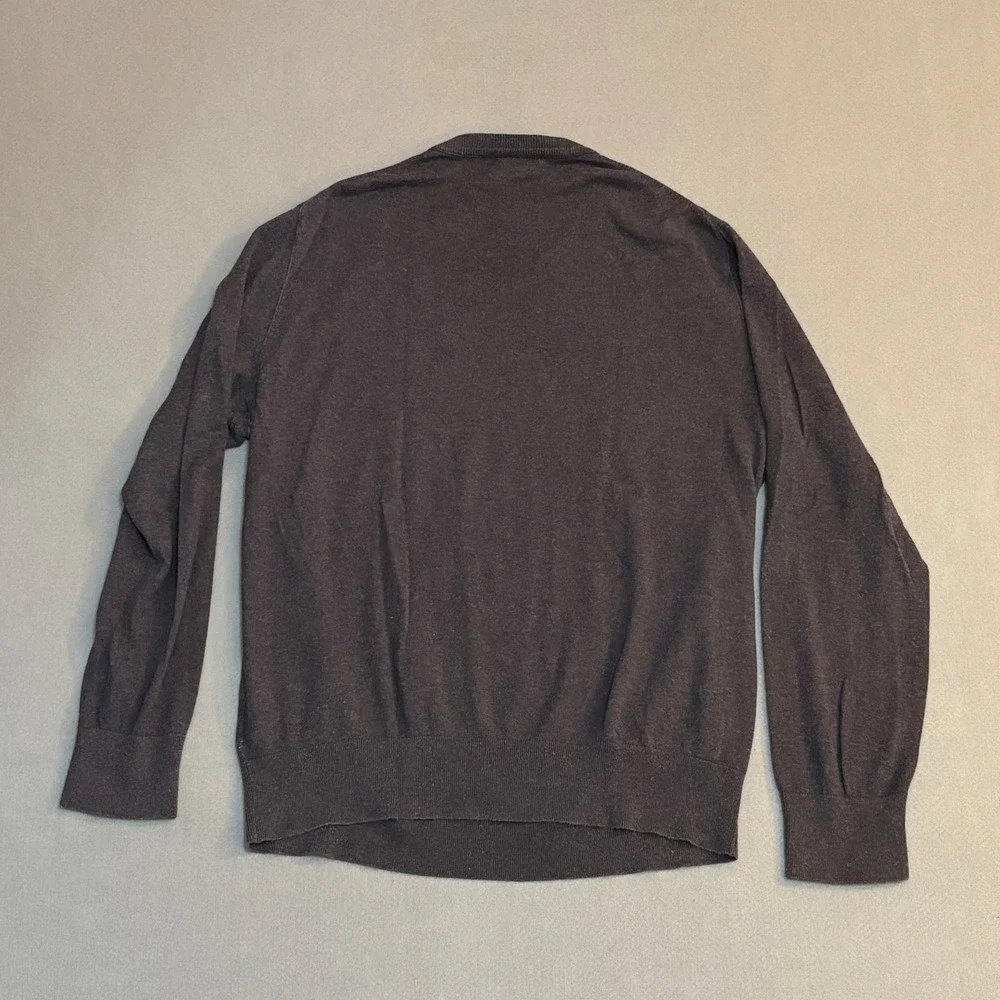 Banana Republic Mens XL Silk Cashmere Blend Crewneck Sweater Gray Quiet‎ Luxury